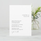 Schone zwart-wit QR Code Moderne bruiloft Kaart (Staand voorkant)