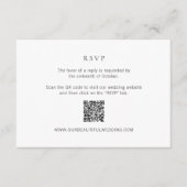 Schone zwart-wit QR Code Moderne bruiloft RSVP Kaartje (Voorkant)