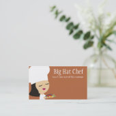 Schone zwarte haarmeid, chef-kok bizenkaart visitekaartje (Staand voorkant)