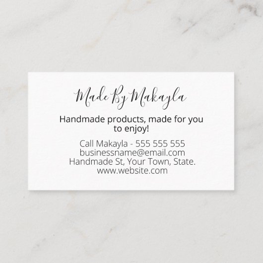 Schone zwarte haarstaart voor Crises Visitekaartje (Achterkant)