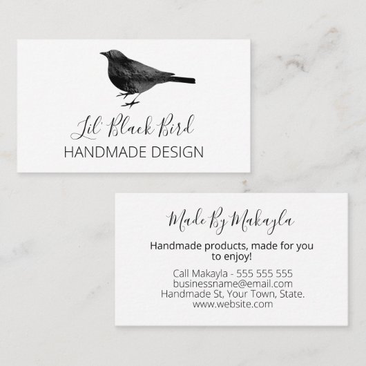 Schone zwarte haarstaart voor Crises Visitekaartje (Voorkant / Achterkant)