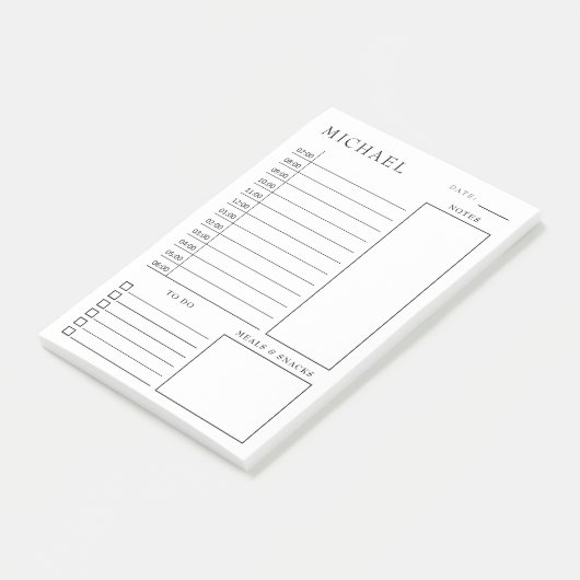 Schone zwarte & witte dagplanner post-it® notes (Schuin)