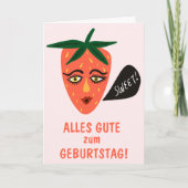 schönen Geburtstag Alles Gute lustig süße Erdbeere Kaart (Voorkant)