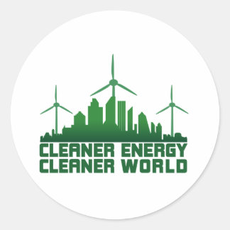 Schonere energie schonere wereld ronde sticker