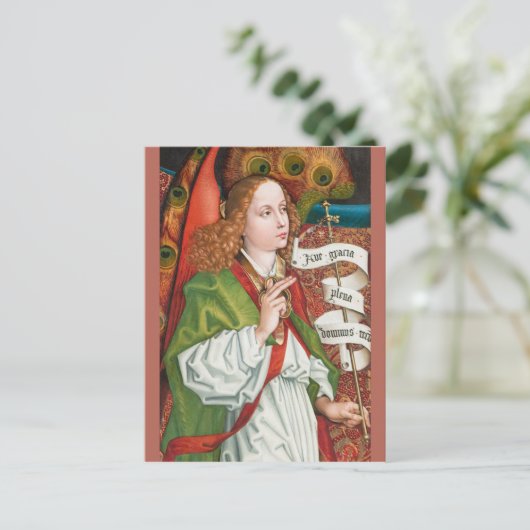 Schongauer Annunciation angel CC1182 Orlier altar Briefkaart (Staand voorkant)