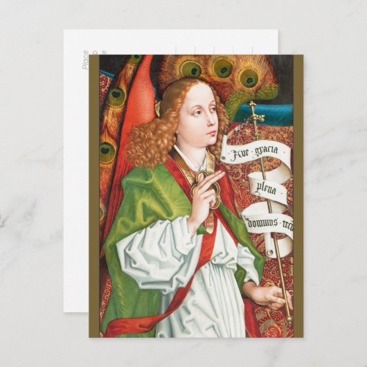 Schongauer Annunciation angel CC1184 Orlier altar Briefkaart (Voorkant / Achterkant)