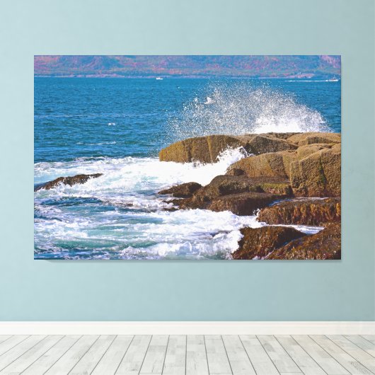 Schoodic Splash Wrapped Canvas Triptych (Insitu (Houten vloer))