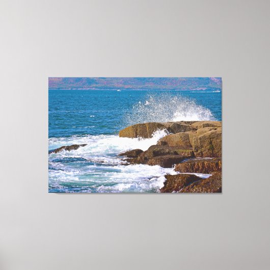 Schoodic Splash Wrapped Canvas Triptych (Voorkant)
