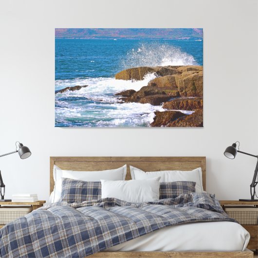 Schoodic Splash Wrapped Canvas Triptych (Insitu (Slaapkamer))