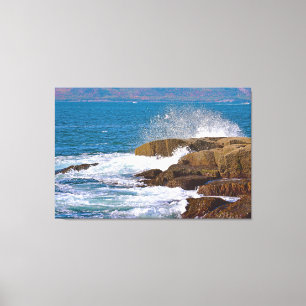 Schoodic Splash Wrapped Canvas Triptych Afdruk