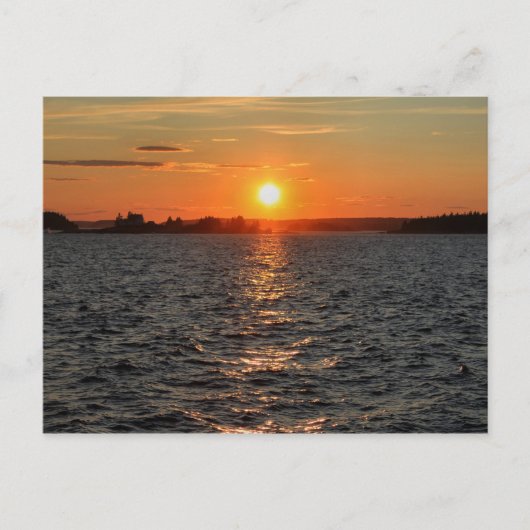 Schoodic Sunset with Island Lighthouse Briefkaart (Voorkant)