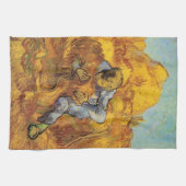 Schoof Binder (naar Millet) door Vincent van Gogh Theedoek (Horizontaal)