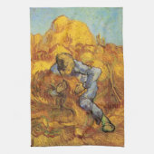 Schoof Binder (naar Millet) door Vincent van Gogh Theedoek (Verticaal)
