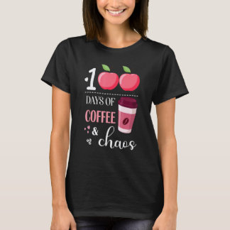 School 100 dagen koffie & chaos 100e dag school t-shirt