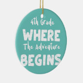 School 4e graad waar het avontuur op de vierde pla keramisch ornament (Rechts)