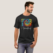 School Admin Assistant Tie Dye Appreciation Back T T-shirt (Voorkant volledig)