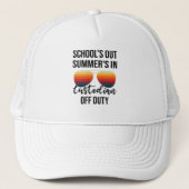 School Administrator Summer Vacation Afstuderen Trucker Pet (Voorkant)