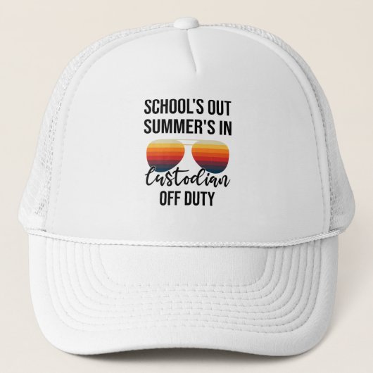 School Administrator Summer Vacation Afstuderen Trucker Pet (Voorkant)