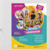 School Admission Flyer-Sjabloon (Voorkant / Achterkant)