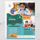 School Admission Flyer-Sjabloon (Voorkant / Achterkant)