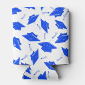 School Afstudeercadeau Blauwe en Witte Mutsen  Blikjeskoeler (Achterkant)