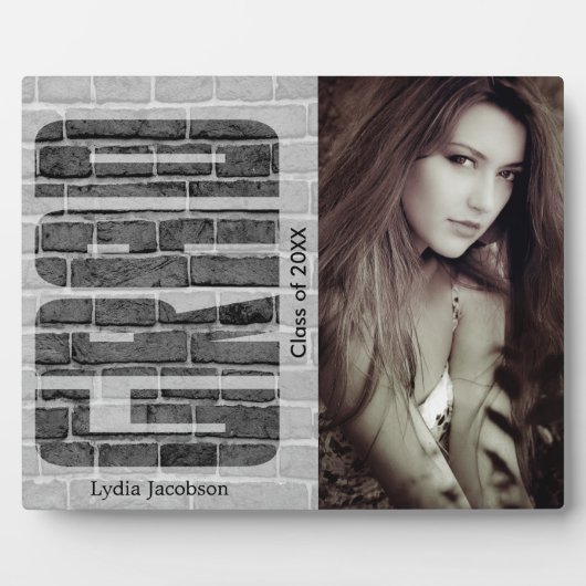 School Afstudeerder - Foto en tekst Fotoplaat (Voorkant)