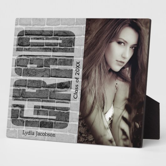 School Afstudeerder - Foto en tekst Fotoplaat (Zijkant)