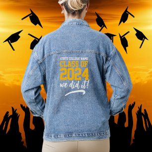 School afstudeerklas van 202X Letterman Varsity Denim Jacket