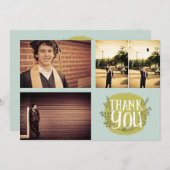 School Afstuderen BEDANKT Fotokaart Aankondiging (Voorkant / Achterkant)