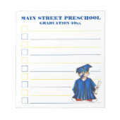 School Afstuderen Blue Pet Gown Diploma Afstuderen Notitieblok (Voorkant)