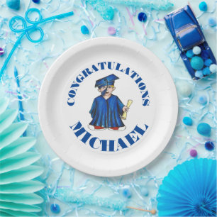 School Afstuderen Blue Pet Gown Diploma Afstuderen Papieren Bordje