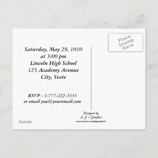 School Afstuderen Briefkaart (Achterkant)