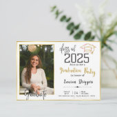 School Afstuderen Foto 2024 Zwart Goud Kaart (Staand voorkant)