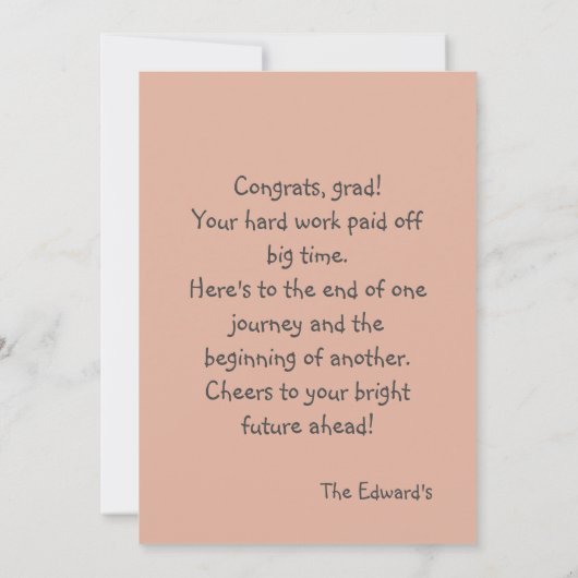 School Afstuderen Gefeliciteerd Wenskaart Kaart (Achterkant)