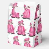 School Afstuderen Roze Pet Gown Diploma Afstuderen Bedankdoosjes (Geopend)