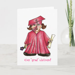 School Afstuderen Roze Pet Gown Diploma Afstuderen Kaart