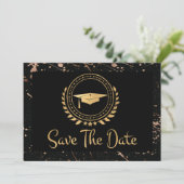 School Afstuderen Save the Date Gold Afstudeerder  (Staand voorkant)