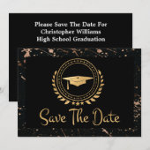 School Afstuderen Save the Date Gold Afstudeerder  (Voorkant / Achterkant)
