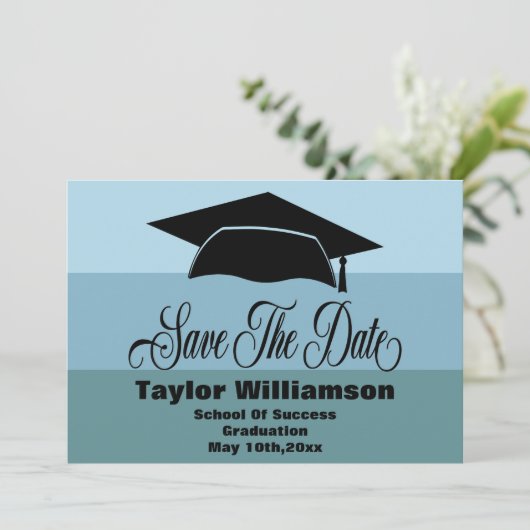 School Afstuderen sparen de datum van het moderne Save The Date (Staand voorkant)