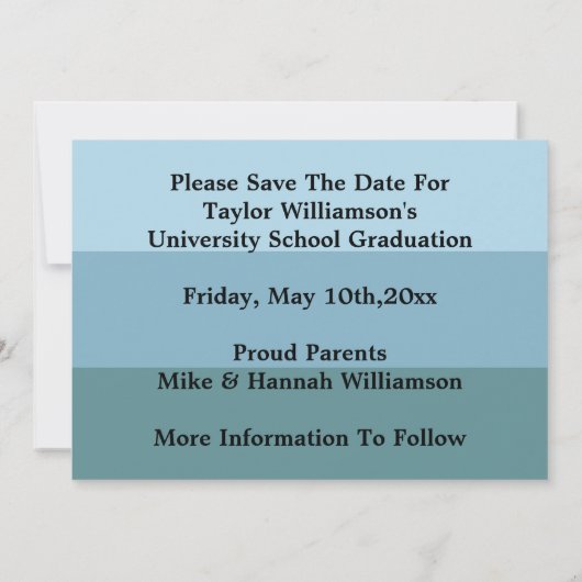 School Afstuderen sparen de datum van het moderne  Save The Date (Achterkant)