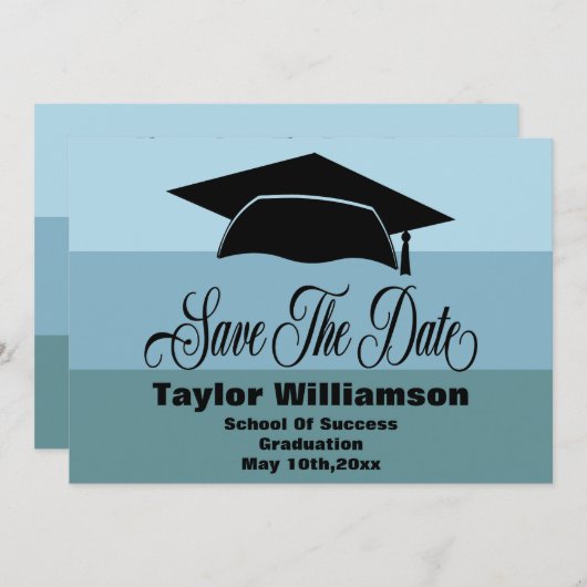 School Afstuderen sparen de datum van het moderne  Save The Date (Voorkant / Achterkant)