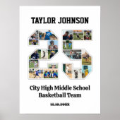 School Afstuderen Speler Nummer 25 Fotocollage Poster (Voorkant)