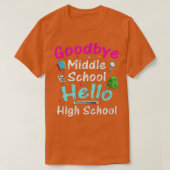School Afstuderen Vaarwel middelbare school Hallo  T-shirt (Design voorkant)
