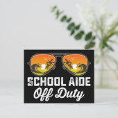 School Aide Off Duty Zonnebril Laatste Dag van de  Briefkaart (Staand voorkant)