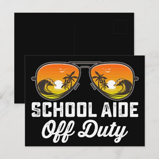 School Aide Off Duty Zonnebril Laatste Dag van de Briefkaart (Voorkant / Achterkant)