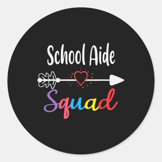 School Aide Squad Leuk Terug Naar School Leraar Be Ronde Sticker (Voorkant)