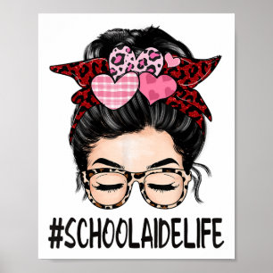 School Aide Valentijnsdag Vrouwen Schattige Messy Poster
