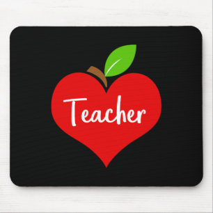 School Apple Heart Teacher Decor Thema Voor Mannen Muismat