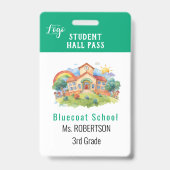 School aquarel leraar of student pas badge (Achterkant)