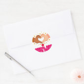 School Assistent Met Trots Hart Leuk Rond Sticker (Envelop)